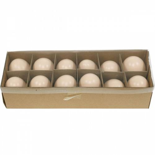 Floristik24 Huevos de Ganso Crema Huevos Soplados Decoración de Pascua 12 piezas