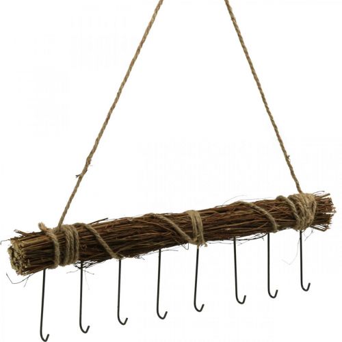 Floristik24 Guardarropa decoración de pared perchero perchero riel paquete de madera 52cm