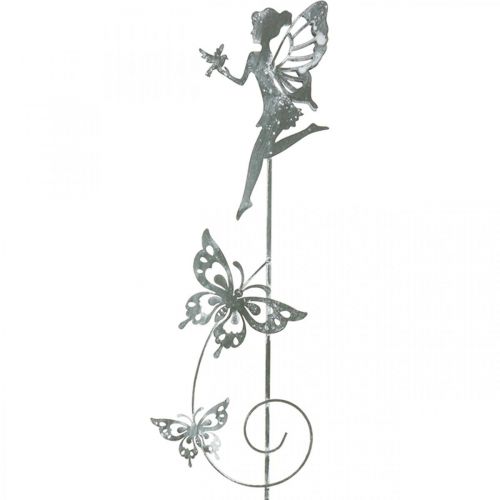 Decoración de flores, hada de flores de tapón de metal, resorte, duende con mariposas, tapón de planta 2 piezas