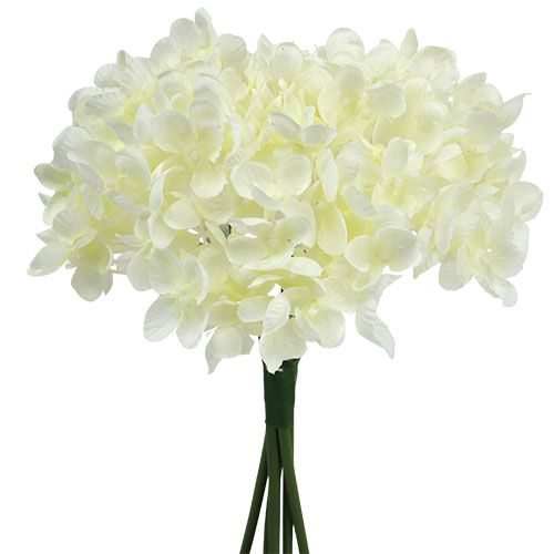Floristik24 Ramo de hortensias flores artificiales blancas L27cm