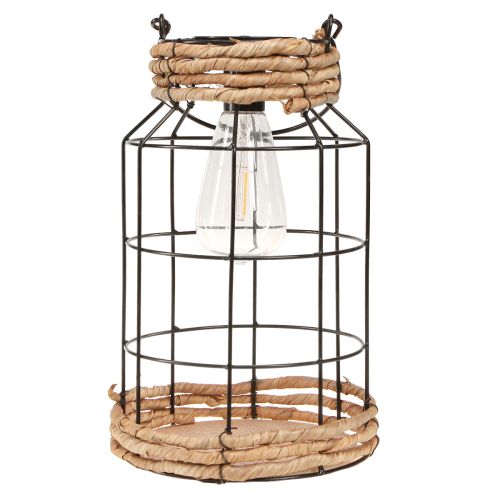 Artículo Lámpara de jardín solar de metal negro natural Ø18cm H29cm