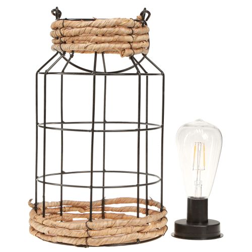Artículo Lámpara de jardín solar de metal negro natural Ø18cm H29cm