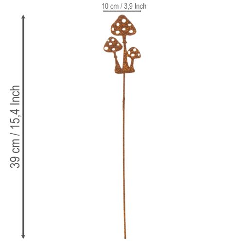 Estaca de jardín, acero envejecido, estaca decorativa para amanita muscaria, 10 cm, 6 piezas | Floristik24.es