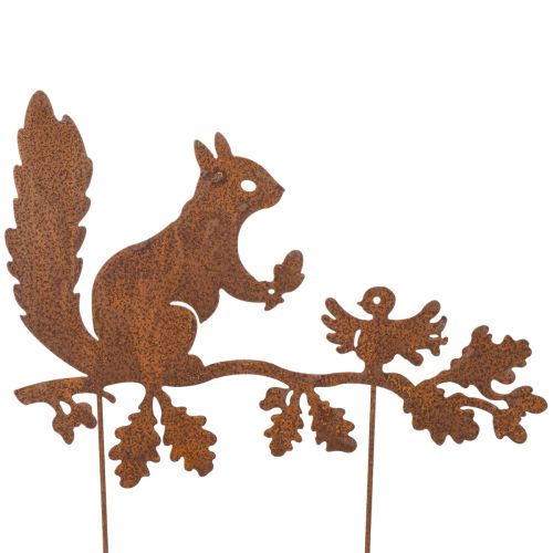 Ardilla de jardín en rama, metal envejecido, 42 cm de alto, 3 piezas comprar | Floristik24.es