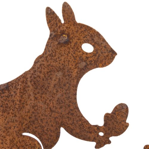 Ardilla de jardín en rama, metal envejecido, 42 cm de alto, 3 piezas | Floristik24.es