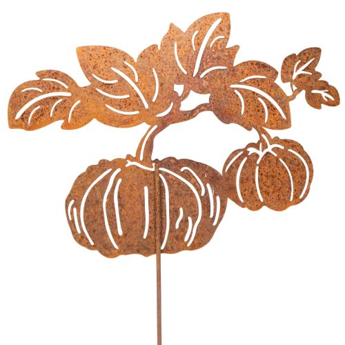 Estaca de jardín con motivo de calabaza, decoración metálica, acabado oxidado, 100 cm | Floristik24.es