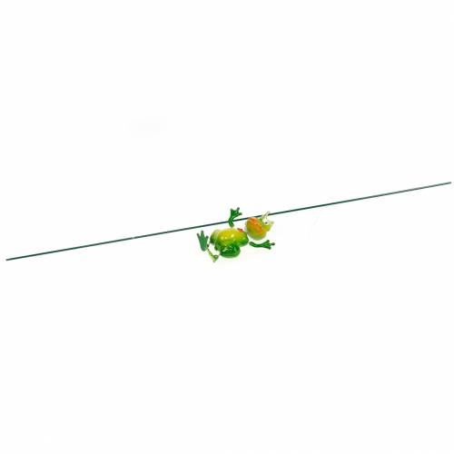 Floristik24 Estaca de jardín Rey rana con resorte de metal Verde, amarillo, dorado Al. 68,5 cm