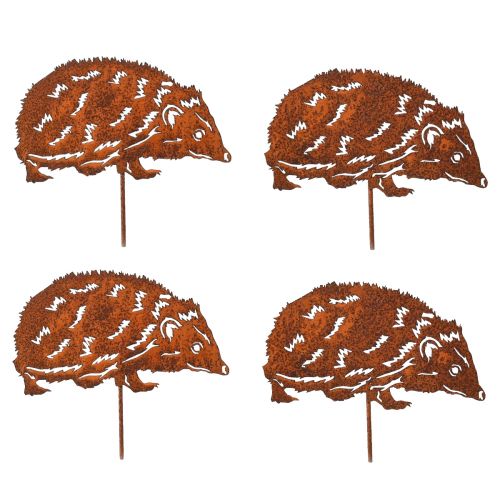 Artículo Estaca de jardín Erizo Metal Óxido Otoño 15x8cm 4 uds