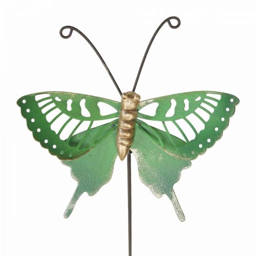 Floristik24 Estaca de Jardín Mariposa Metálica Oro Verde 12x10/46cm