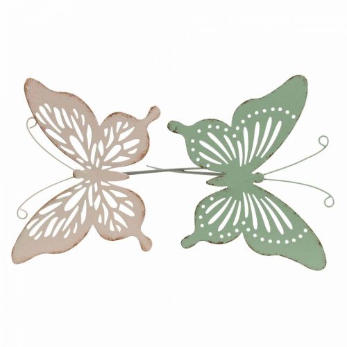 Artículo Estaca cama metal mariposa rosa verde 10,5x8,5cm 4uds
