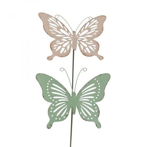 Artículo Estaca cama metal mariposa rosa verde 10,5x8,5cm 4uds