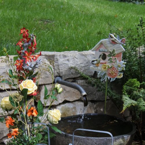 Artículo Estacas de jardín pájaros de metal, estacas de plantas decoración de pajarera 76,5 cm