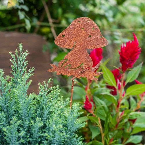 Artículo Estaca de jardín hongo óxido agárico de mosca decoración de otoño jardín 47cm