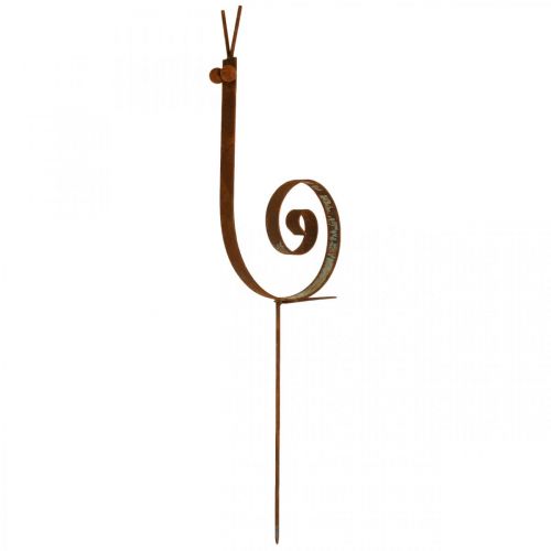 Floristik24 Estaca de jardín caracol grande decoración de jardín de metal oxidado Al. 94 cm