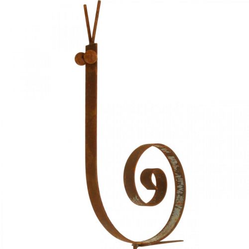 Floristik24 Estaca de jardín caracol grande decoración de jardín de metal oxidado Al. 94 cm