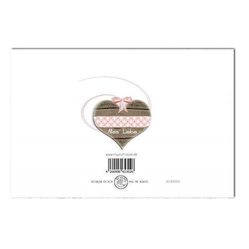 Floristik24 Tarjeta de cumpleaños "Alles Liebe" 6St