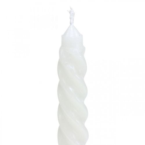 Floristik24 Velas retorcidas velas en espiral crema Ø2.2cm H30cm 2pcs