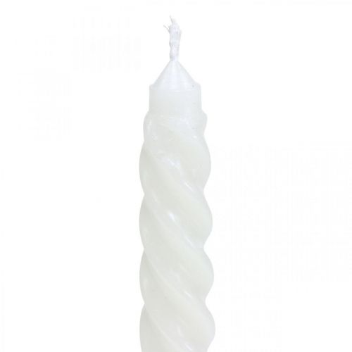 Artículo Velas retorcidas velas en espiral crema Ø2.2cm H30cm 2pcs