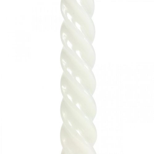 Floristik24 Velas retorcidas velas en espiral crema Ø2.2cm H30cm 2pcs