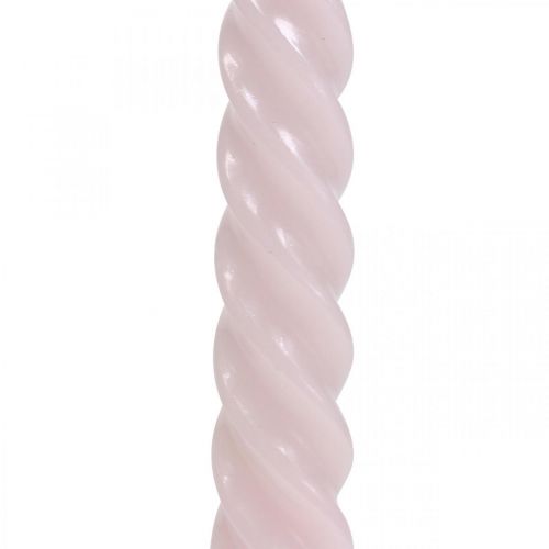 Floristik24 Velas retorcidas velas en espiral rosa Ø2.2cm H30cm 2pcs