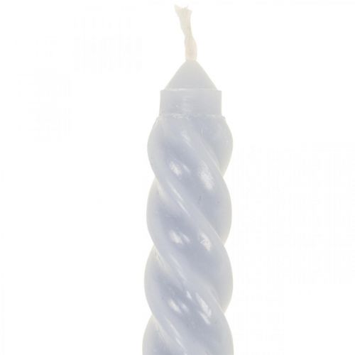 Velas retorcidas velas cónicas azul claro Ø2.2cm H30cm 2pcs