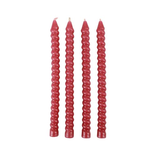 Floristik24 Velas retorcidas velas en espiral rosa Ø1,4cm H18cm 4ud