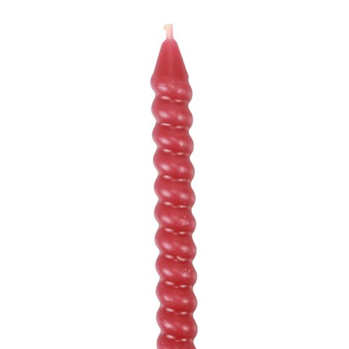 Artículo Velas retorcidas velas en espiral rosa Ø1,4cm H18cm 4ud