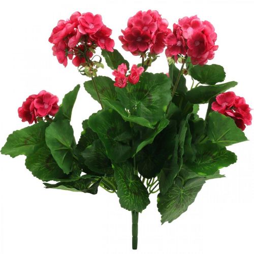 Floristik24 Geranio flor artificial rosa flor de balcón artificial 7 flores Al.38cm