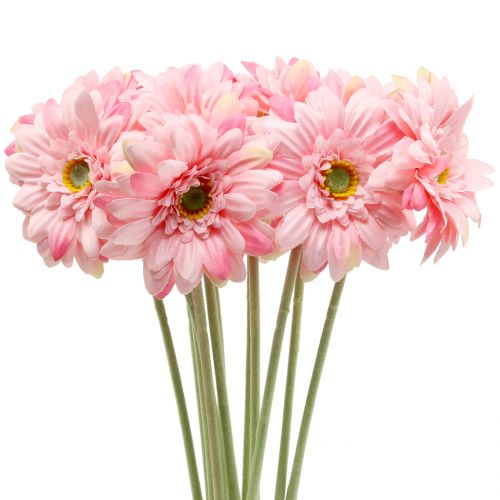 Floristik24 Gerbera rosa artificial 47cm 12pcs