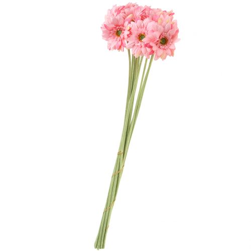 Floristik24 Gerbera rosa artificial 47cm 12pcs