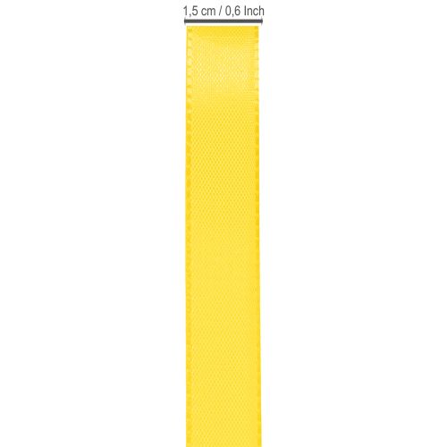 Artículo Cinta de regalo y decorativa, cinta de tafetán, 15 mm x 50 m, color amarillo