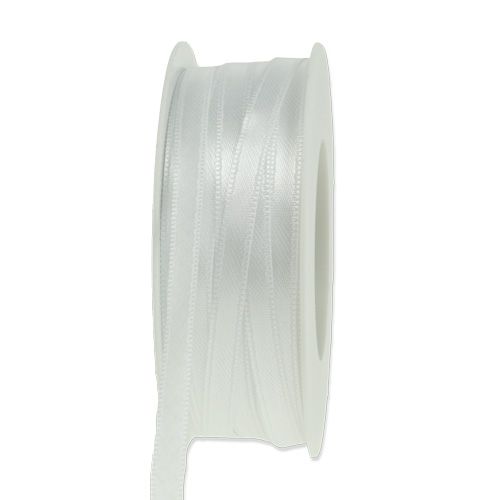 Artículo Cinta de regalo decorativa en color blanco 6mm 50m
