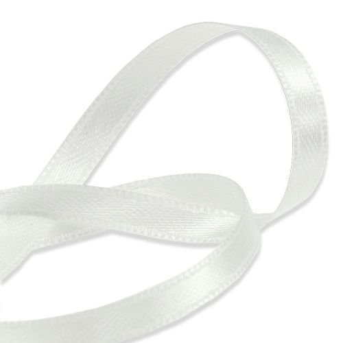 Artículo Cinta de regalo decorativa en color blanco 6mm 50m