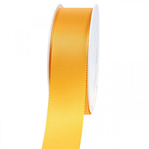 Artículo Cinta de regalo cinta decorativa cinta de seda naranja 40mm 50m