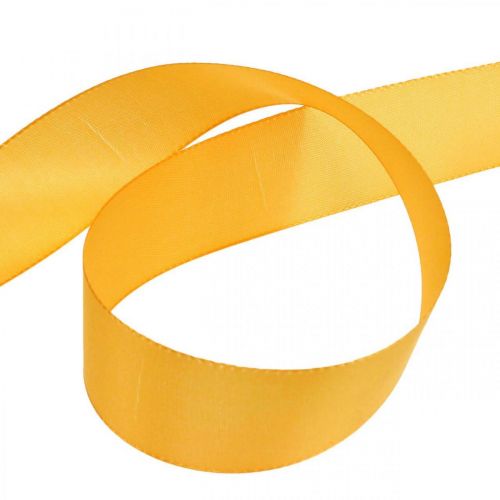 Artículo Cinta de regalo cinta decorativa cinta de seda naranja 40mm 50m