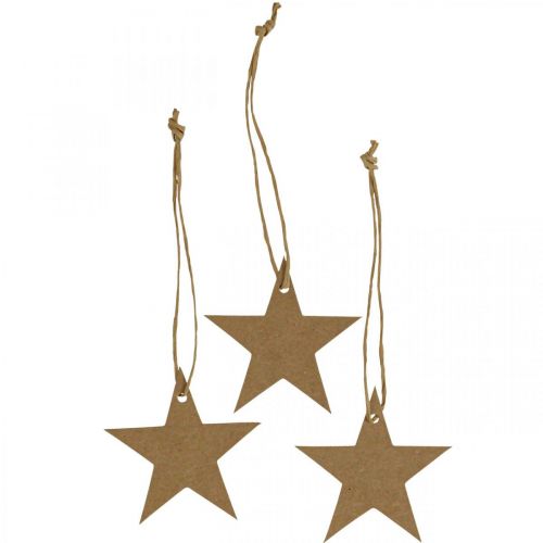 Artículo Etiquetas regalo navidad estrella marrón papel Ø5.5cm 100p