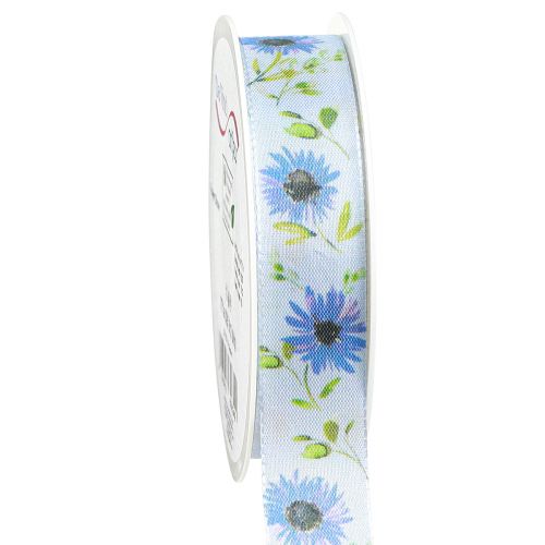Artículo Cinta de regalo cinta de seda aciano azul 25mm 18m