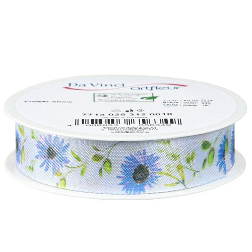 Artículo Cinta de regalo cinta de seda aciano azul 25mm 18m