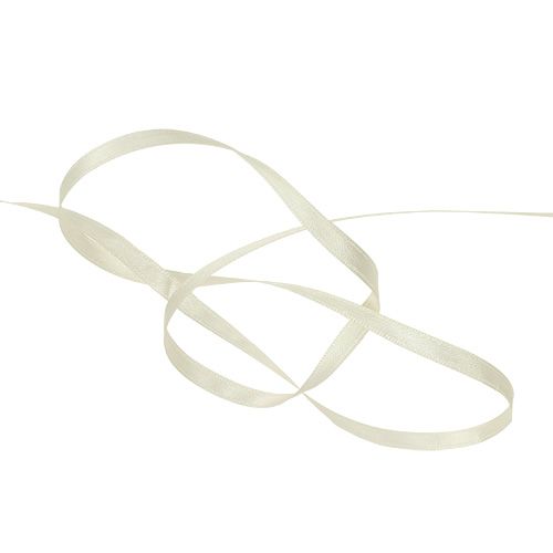 Artículo Cinta de regalo estrecha decorativa color crema 3mm x 50m