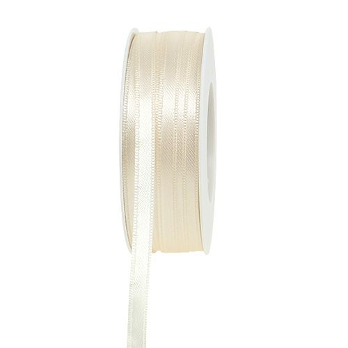 Cinta de regalo color crema, cinta decorativa de tafetán, 6 mm x 50 m