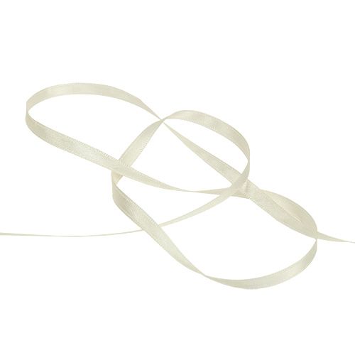 Artículo Cinta de regalo color crema, cinta decorativa de tafetán, 6 mm x 50 m