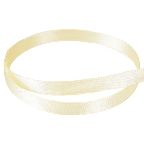 Artículo Cinta de regalo color crema, cinta decorativa, cinta de raso, 6 mm × 50 m
