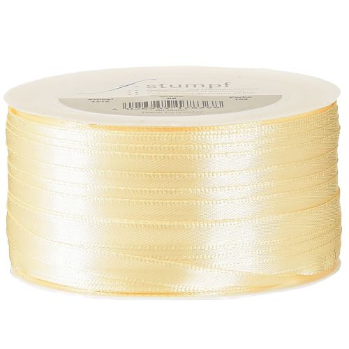 Artículo Cinta de regalo color crema, cinta decorativa, cinta de raso, 6 mm × 50 m