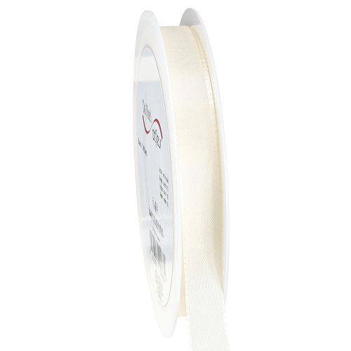 Artículo Cinta de regalo, cinta decorativa, cinta de tafetán color crema, 15 mm, 50 m