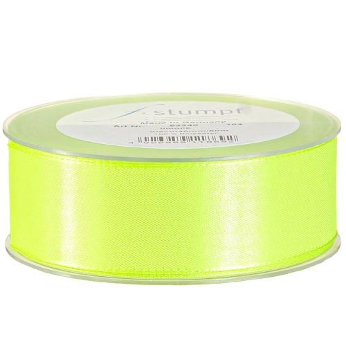 Artículo Cinta de regalo decorativa con orillo verde lima 40 mm 50 m