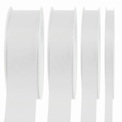 Floristik24 Cinta de regalo decorativa blanca 50m varios tamaños