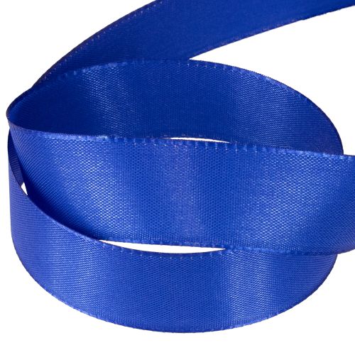 Artículo Cinta de regalo, cinta decorativa, cinta de tafetán, azul oscuro, 25 mm × 50 m