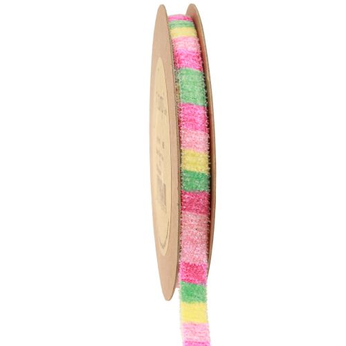 Artículo Cinta de regalo cinta decorativa felpa rayas de colores 10mm 10m