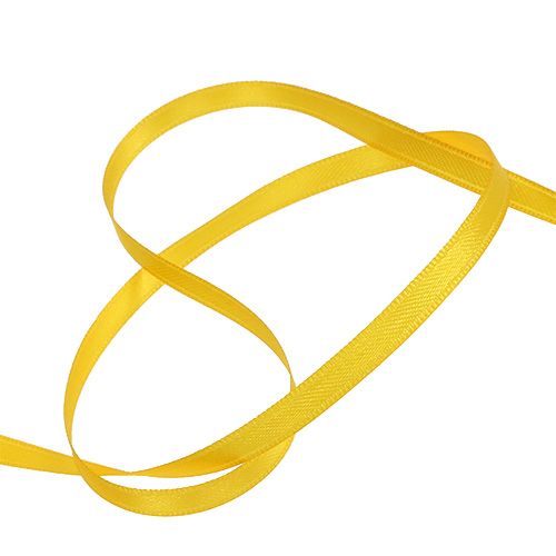Artículo Cinta decorativa estrecha de tafetán, cinta de regalo amarilla de 6 mm, 50 m