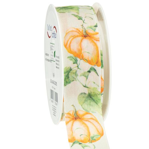 Artículo Cinta de regalo cinta calabaza otoño naranja 40mm 15m